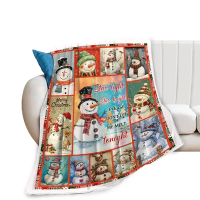 Snowmen Merry Christmas Collage Blanket: Winter Snowman Humor
