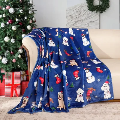 Christmas Puppies Pattern Blanket: Festive Dogs and Holiday Fun