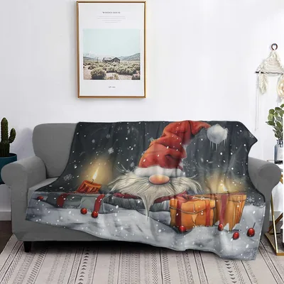 Christmas Gnome with Gifts Blanket No. 2: A Cozy Holiday Scene