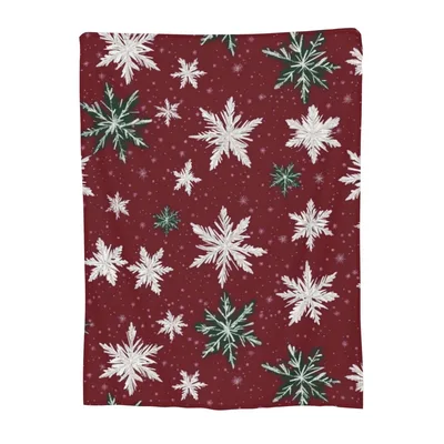 Snowflakes Winter Christmas Pattern Blanket featuring white