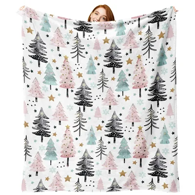 Christmas Pine Trees Pattern Blanket: Watercolor Holiday Design