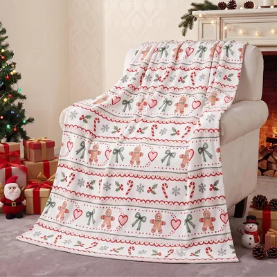 Gingerbread Christmas Pattern Blanket: Festive Holiday Design