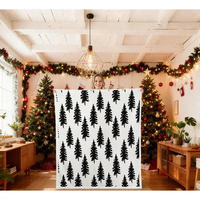 Christmas Pine Trees Pattern Blanket No. 2