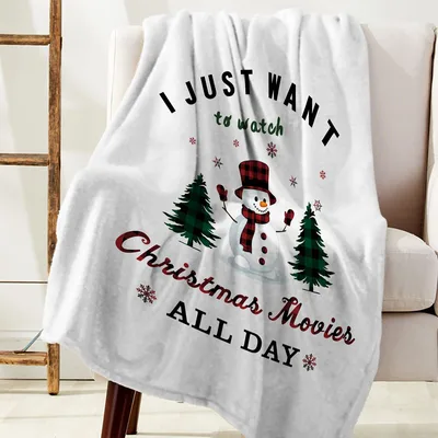 Snowman Christmas Movies All Blanket for Holiday Movie Lovers