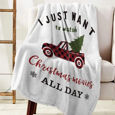 Red Truck Christmas Movies Blanket: Holiday Movie Marathon Design