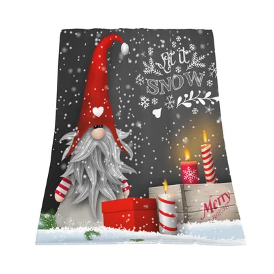 Gnome Merry Christmas Winter Blanket: Let It Snow Gnome Design