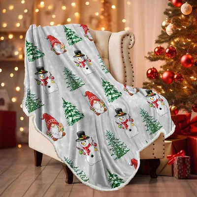 Gnomes Snowmen and Christmas Blanket featuring festive gnomes