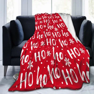 Ho Ho Ho Christmas Words Blanket for Festive Cozy Vibes