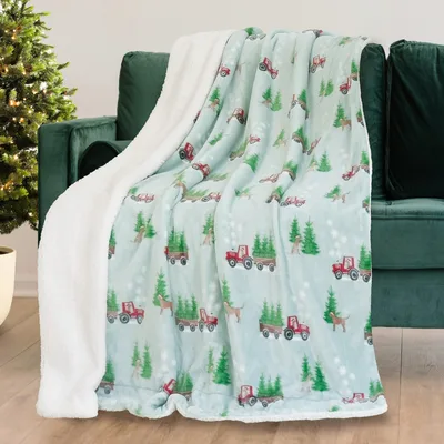 Christmas Trees and Red Blanket