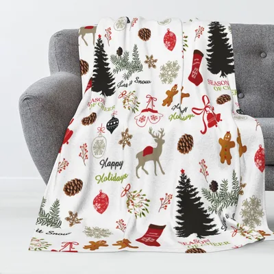 Christmas Trees and Snowflakes Blanket: Festive Holiday Print