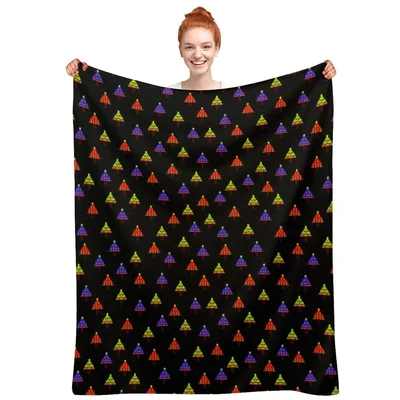Colorful Christmas Tree Pattern Blanket