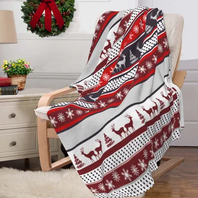 Christmas Reindeer Snowflake Pattern Blanket No. 2