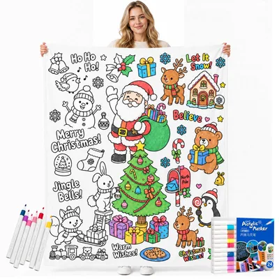 Christmas Coloring Santa Blanket: A Festive DIY Design for Holiday Fun