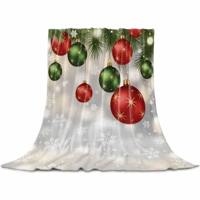 Christmas Ornament Balls Blanket featuring red