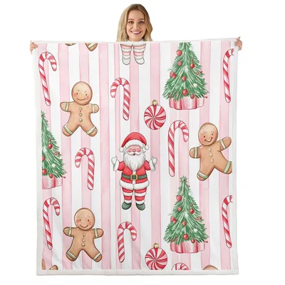 Christmas Gingerbread Santa Candy Blanket: Sweet Holiday Pattern