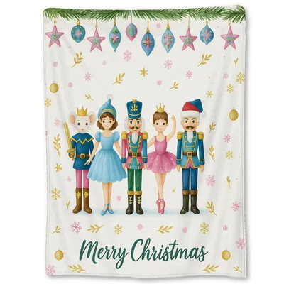 Nutcracker Ballet Merry Christmas Blanket for Dance Lovers