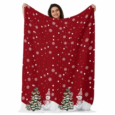 Christmas Snowmen and Trees Pattern Blanket: Festive Winter Scene