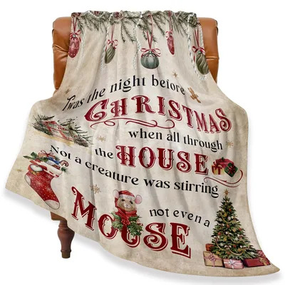 Twas the Night Before Blanket: A Vintage Mouse Poem for Holiday Cozy