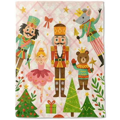 Nutcracker Ballet Christmas Scene Blanket featuring a soldier