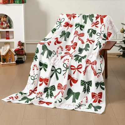 Christmas Bows Pattern Blanket: Festive Ribbon Design for Holiday Cozy