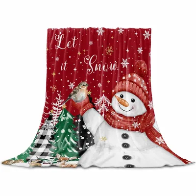 Let It Snow Snowman Blanket No. 2