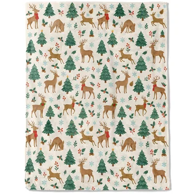 Reindeer Christmas Tree Pattern Blanket No. 2