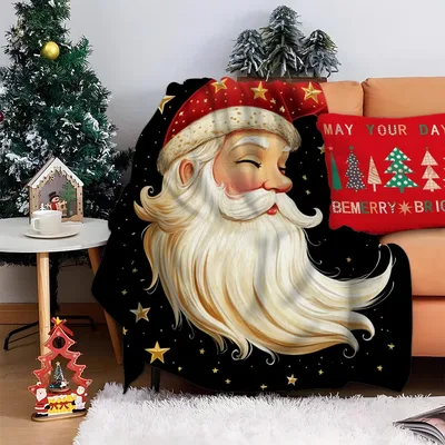 Vintage Santa Claus Portrait Blanket No. 2