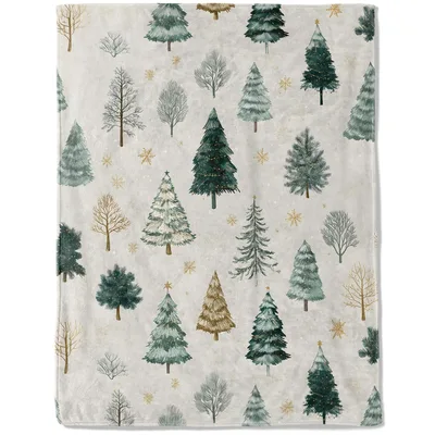 Elegant Christmas Tree Snowflake Blanket for Holiday Home Decor