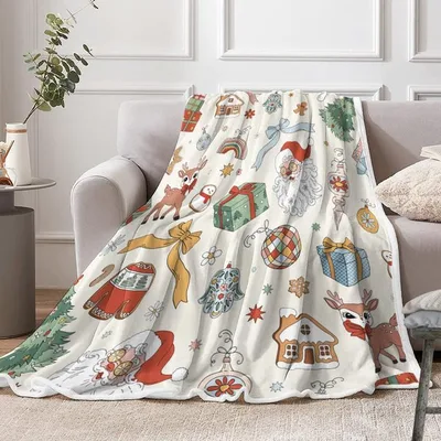 Cute Santa Christmas Winter Blanket: Festive Holiday Pattern