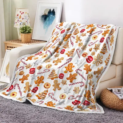 Gingerbread Man Christmas Cookies Blanket for Holiday Baking Lovers