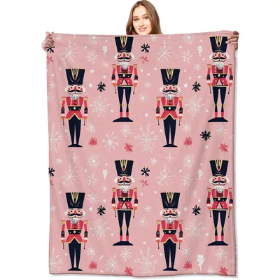 Nutcracker Soldiers Pink Pattern Blanket