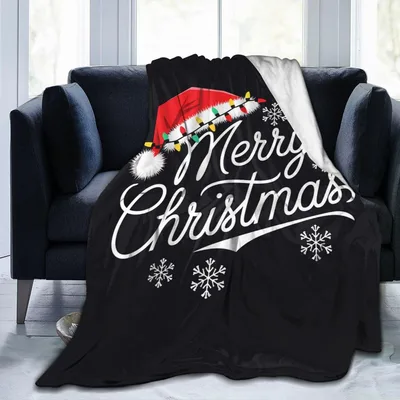 Merry Christmas Script Santa Blanket: Festive Holiday Design