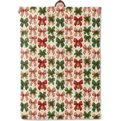 Christmas Red Gold Bows Blanket: Festive Holiday Pattern Design