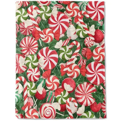 Candy Cane Peppermint Pattern Blanket for Holiday Cozy Vibes