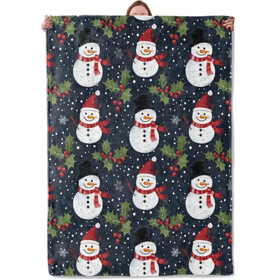 Christmas Snowmen Pattern Blanket: Festive Winter Design