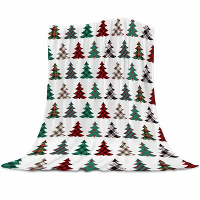 Plaid Christmas Tree Pattern Blanket: Tartan Holiday Design