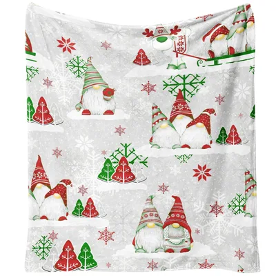 Christmas Gnomes Snowflake Pattern Blanket: Festive Nordic Design
