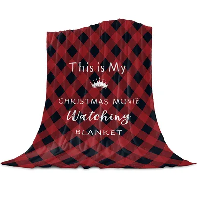 Christmas Movie Watching Buffalo Blanket: Festive Plaid Design