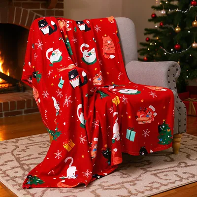 Christmas Penguins and Santa Blanket: Furry Holiday Cheer