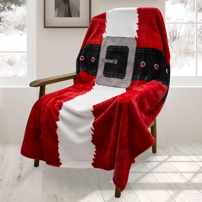 Santa Suit Belt Print Blanket featuring a large belt