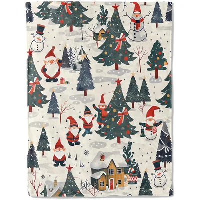 Gnomes and Santa Winter Blanket: Festive Gnome and Tree Pattern