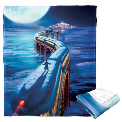 Moonlit Train Crossing Bridge Blanket: A Winter Night Journey