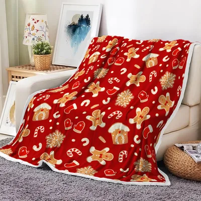 Gingerbread Cookies Pattern Blanket: Festive Holiday Throw for Winter