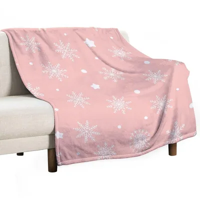 Pink Snowflake Pattern Blanket No. 2 for Cozy Winter Nights