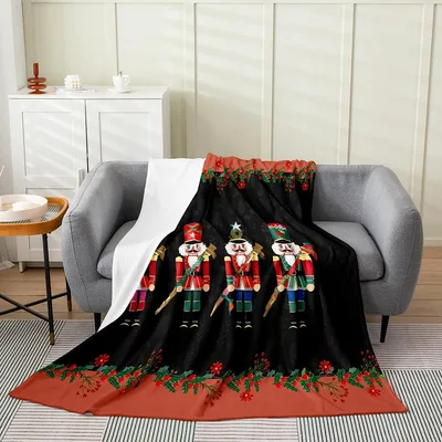 Nutcracker Soldiers Christmas Design Blanket
