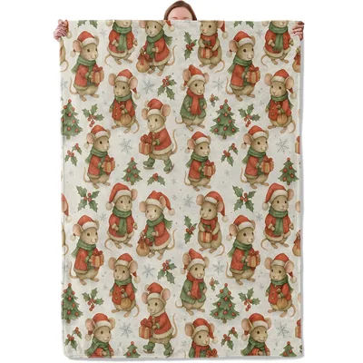 Christmas Mouse in Red Blanket: Festive Holiday Rodent Design