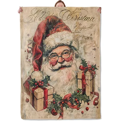 Vintage Santa Claus Portrait Blanket