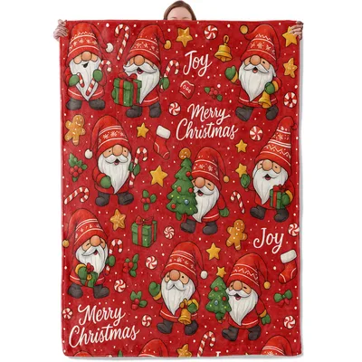 Merry Christmas Gnomes Pattern Blanket: Festive Gnome Holiday Design