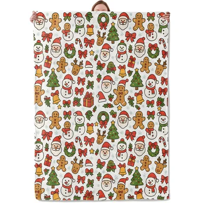 Cartoon Christmas Characters Pattern Blanket: Festive Holiday Design