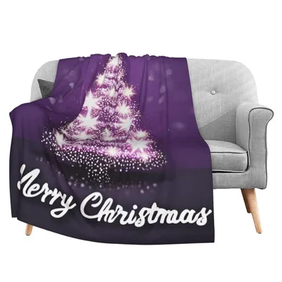 Sparkling Christmas Tree Merry Blanket: Glowing Star Design